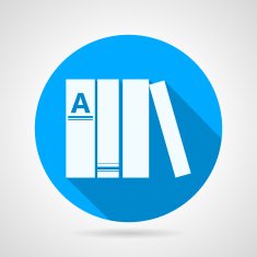 Flat round vector icon for books