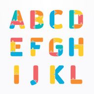 alphabet modern paper jigsaw concept style Design Vector N3