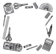 School Supplies Frame