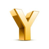 3d golden letter Y