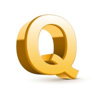 3d golden letter Q N4