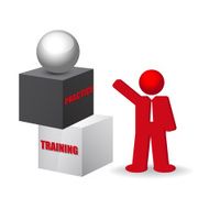 business concept with words training and practice