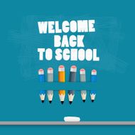 Vector Back to school Blue Background N2