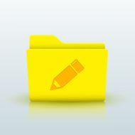 Vector yellow folder on blue background Eps10 N8