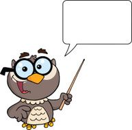 Owl Holding A Pointer With Speech Bubble N2
