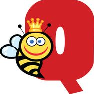 Funny Cartoon Alphabet Letter Q