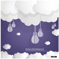 Blue sky background with lamp bulb symbols