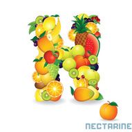 Vector Alphabet From Fruit Letter N