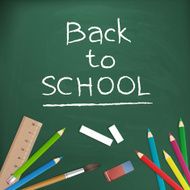Back to school written with chalk on blackboard N2