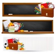 Banners with school supplies N2