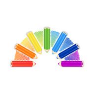 Pencil Rainbow Background Card Or Cover Template Vector Illust N2