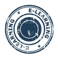 E-Learning concept stamp