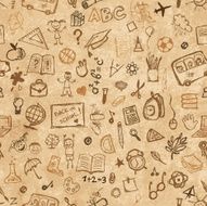 School hand drawn pattern on grunge paper for your design