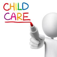 child care words written by 3d man N2