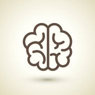 retro style isolated brain icon