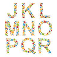 Vector Alphabets Set letters of stylized colorful bubbles or candy N3
