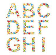 Vector Alphabets Set letters of stylized colorful bubbles or candy N4