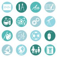 Vector Set of School Subjects Icons N10