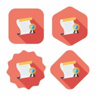 diploma flat icon with long shadow eps10 N36
