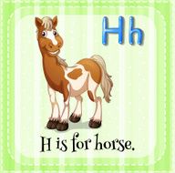 Letter H for horse