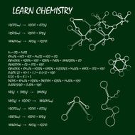 Chemical equation on green table background