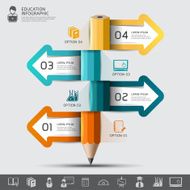 Vector concept Education pencil Infographics step option N2