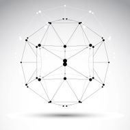 3D polygonal geometric wireframe object vector abstract design