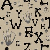 Seamless background letters made with bones N2