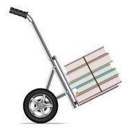 Books on a hand truck