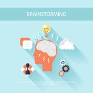 Brainstorm process concept in flat design