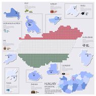 Dot And Flag Map Of Hungary Infographic Design