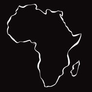 Vector drawing map of Africa N4