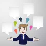 Businessman talk with speech bubble icon N2