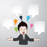 Businessman talk with speech bubble icon N3