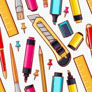 seamless background various stationery