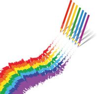 Rainbow crayons
