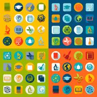 Set of education flat icons N104