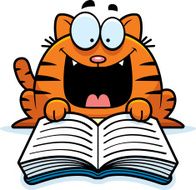 Cartoon Cat Reading N3