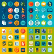 Set of education flat icons N105
