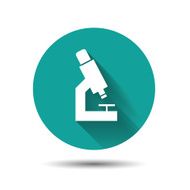 Microscope vector icon flat illustraton with shadow