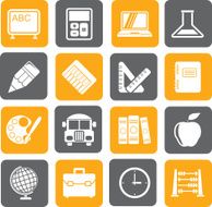 Silhouette school and education icons N3