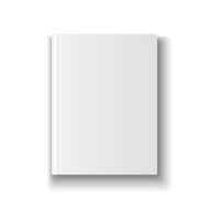 Blank book cover template on white background with soft shadows N2