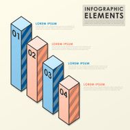 colorful bar chart infographic elements template