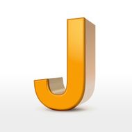 golden 3d alphabet J