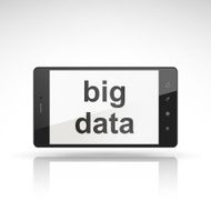 big data words on mobile phone