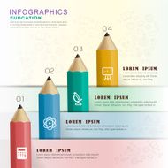 education infographic design with colorful pencils