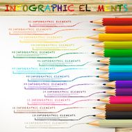 education infographic with colorful pencils drawing lines