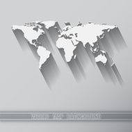 World map with long shadow