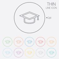 Graduation cap sign icon Education symbol N12