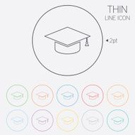 Graduation cap sign icon Education symbol N13